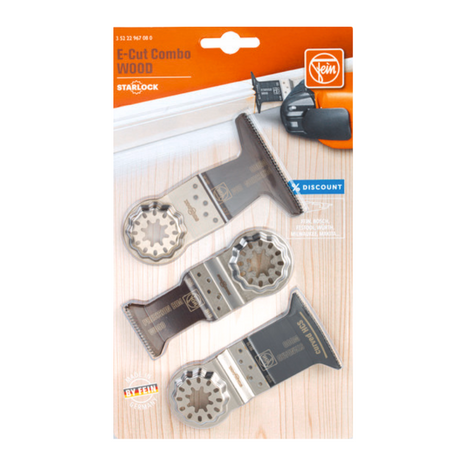 Fein E-Cut Combo Starlock Set di lame da taglio per legno - 3 pz. ( 35222967080 )