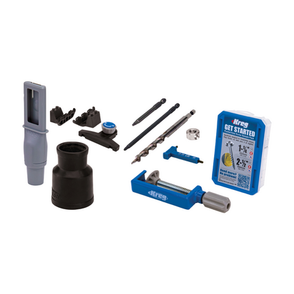 KREG Pocket Hole Jig 720 PRO Taschenloch Bohrschablone ( KPHJ720PRO ) + Dübel Bohrschablone + Basis Station + Stufenbohrer + Bit + Schrauben