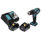 Taladro percutor inalámbrico Makita DHP 456 RM 18 V 50 Nm + 2 baterías 4,0 Ah + cargador