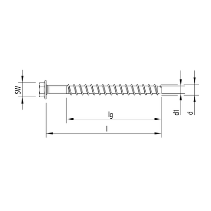 HECO MULTI MONTI plus SS Schraubanker 12,0 x 140 mm 25 Stück ( 48415 ) Betonschraube, Sechskantkopf, verzinkt blau, A2K