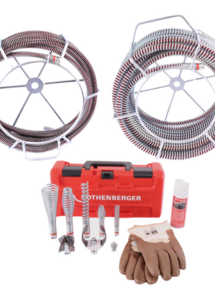 Rothenberger Spiral Werkzeug Set 16 + 22 mm DuraFlex ( 1500003705 ) für Akku Rohrreinigungsmaschine R600 VarioClean - Toolbrothers