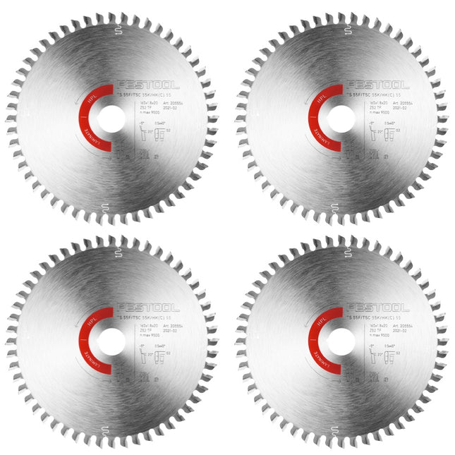 Festool Kreissägeblatt 4x Laminate/HPL HW 160 x 1,8 x 20 TF52 ( 4x 205554 ) für Tauchsägen TS 55 F, TSC 55 K & Handkreissägen HK 55, HKC 55 - Toolbrothers