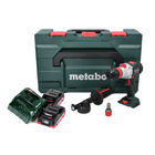 Perceuse à percussion sans fil Metabo SB 18 LTX BL QI 18 V 130 Nm sans balais + 2 batteries 4,0 Ah + chargeur + métaBOX