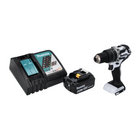 Makita DHP 484 RG1 W taladro percutor inalámbrico 18 V 54 Nm sin escobillas blanco + 1x batería 6,0 Ah + cargador