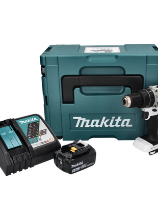 Makita DHP 484 RF1J W Akku Schlagbohrschrauber 18 V 54 Nm Brushless Weiß + 1x Akku 3,0 Ah + Ladegerät + Makpac