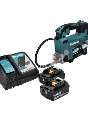 Makita DGP 180 RG Akku Fettpresse 18 V 690 bar + 2x Akku 6,0 Ah + Ladegerät