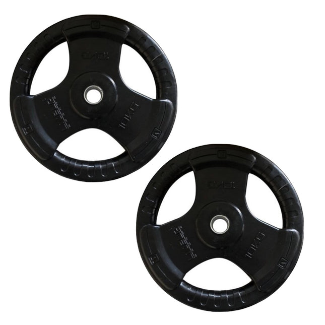 Hantelscheiben Set 2x Hantelgewichte Scheibengewichte aus Stahl 10 kg 2 Stk. 30 mm Lochdurchmesser gummiert