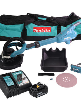 Makita DSL 800 RF1X ponceuse à long col avec batterie 18 V 225 mm sans balais + 1x batterie 3,0 Ah + chargeur + accessoires + sac