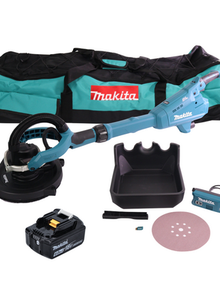 Lijadora de cuello largo a batería Makita DSL 800 G1X 18 V 225 mm sin escobillas + 1x batería 6,0 Ah + accesorios + bolsa - sin cargador