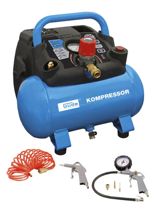 Güde 190/08/6 Kompressor Airpower 1100 W 8 bar ( 50089 ) + Spiralschlauch + Ausblaspistole + Reifenfüller