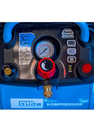 Güde 190/08/6 Kompressor Airpower 1100 W 8 bar ( 50089 ) + Spiralschlauch + Ausblaspistole + Reifenfüller