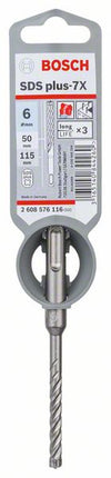 Bosch Hammerbohrer SDS-plus 7X Bohrer 6x50x115mm Carbide ( 2608576116 ) PGM zertifiziert