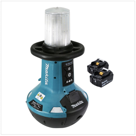 Makita DML 810 F Eclaireur de surface sans fil avec LED 18 / 36 V (2 x 18 V) 5500 lm IP54 + 2x Batteries 3,0 Ah - sans chargeur