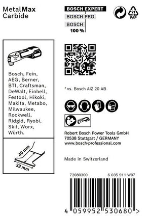Bosch EXPERT AIZ 32 AIT Tauchsägeblatt Starlock 32 x 40 mm 10 Stk. ( 2608900016 ) für Metall Carbide MetalMax - Nachfolger von 2608664473