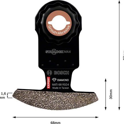 Bosch Expert MATI 68 RSD4 Corner Blade Eckblatt Starlock Max 68 x 10 mm ( 2608900038 ) Diamond Technology - Toolbrothers