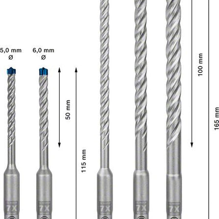 Bosch EXPERT SDS Plus-7X Hammerbohrer Set 5 - 10 mm 5 tlg. ( 2608900197 ) für Beton / Stein - Nachfolger von 2608576199 - Toolbrothers