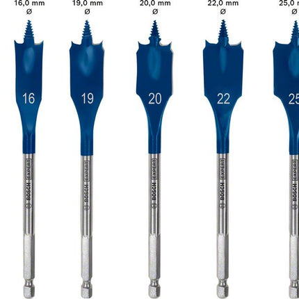 Bosch EXPERT SelfCut Speed Flachfräsbohrer Set 13 - 25 mm 6 tlg. ( 2608900333 ) für Holz - Nachfolger von 2608595425