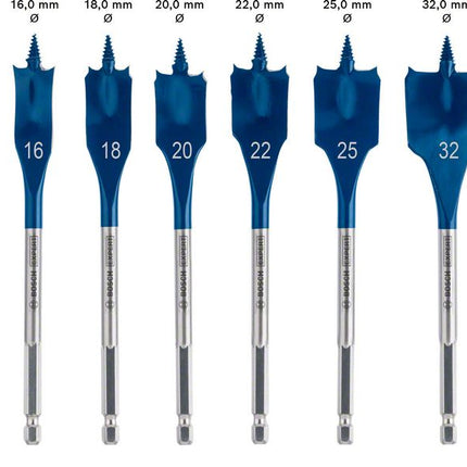 Bosch EXPERT SelfCut Speed Flachfräsbohrer Set 16 - 32 mm 7 tlg. ( 2608900334 ) für Holz - Nachfolger von 2608587009