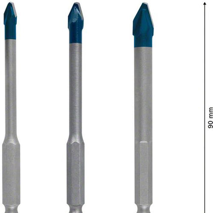 Bosch EXPERT HardCeramic HEX-9 Bohrer Set 5,0 - 8,0 x 90 mm 3 tlg. ( 2608900595 ) Carbide Technology