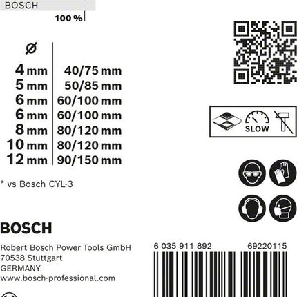 Bosch EXPERT CYL-9 Multi Construction Bohrer Set 7 tlg. 4 - 12 mm ( 2608900647 ) - Nachfolger von 2607010543 - Toolbrothers