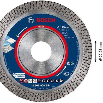Bosch EXPERT HardCeramic Diamant Trennscheibe 115 x 22,23 mm 1 Stk. ( 2608900654 ) Diamond Technology
