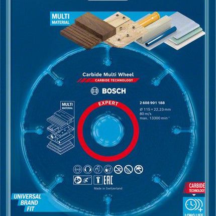 Bosch EXPERT Carbide Multi Wheel Trennscheibe 115 x 22,23 mm 1 Stk. ( 2608901188 ) Carbide Technology
