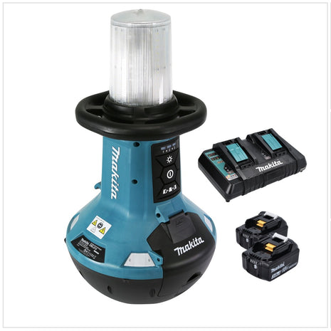 Makita DML 810 PF éclairage de zone LED sur batterie 18 / 36 V (2 x 18 V) 5500 lm IP54 + 2x batteries 3,0 Ah + double chargeur