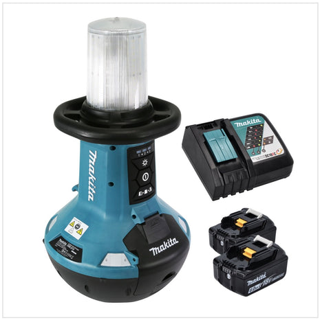 Makita DML 810 RG iluminación de área LED con batería 18 / 36 V (2 x 18 V) 5500 lm IP54 + 2x baterías 6,0 Ah + cargador