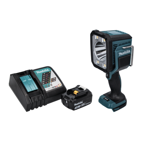 Makita DML 812 RF1 Foco LED de mano con batería, lámpara de bolsillo 18 V 1250 lm + 1x batería 3,0 Ah + cargador