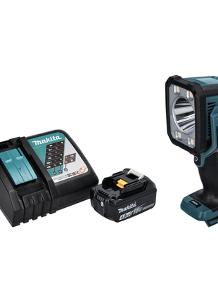 Makita DML 812 RM1 lampe de poche projecteur à main LED sur batterie 18 V 1250 lm + 1x batterie 4,0 Ah + chargeur