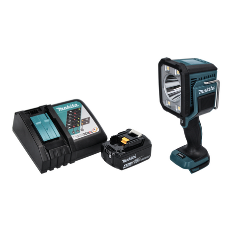 Makita DML 812 RM1 Foco LED de mano con batería, lámpara de bolsillo 18 V 1250 lm + 1x batería 4,0 Ah + cargador