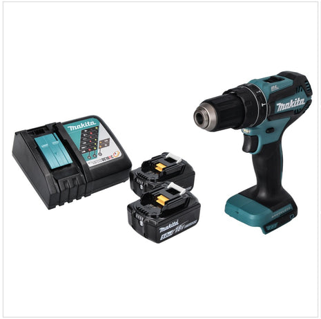 Makita DHP 485 RT Perceuse-visseuse à percussion sans fil 18 V 50 Nm Brushless + 2x Batteries 5,0 Ah + Chargeur