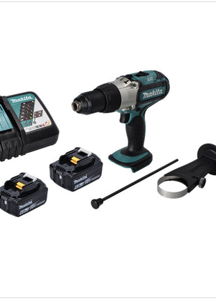 Makita DHP 451 RG Akku Schlagbohrschrauber 18 V 80 Nm + 2x Akku 6,0 Ah + Ladegerät