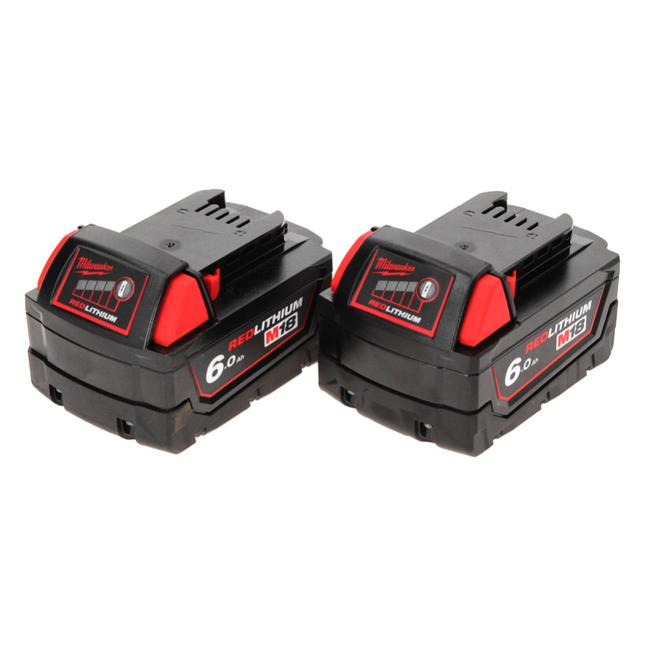 Milwaukee M18 B6 Akku Set 2x 18 V 6,0 Ah / 6000 mAh ( 2x 4932451244 )