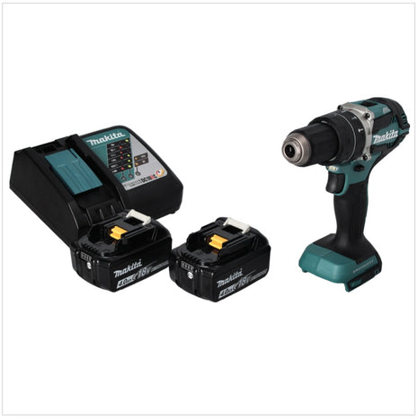 Taladro percutor inalámbrico Makita DHP 484 RM 18 V 54 Nm sin escobillas + 2 baterías 4,0 Ah + cargador