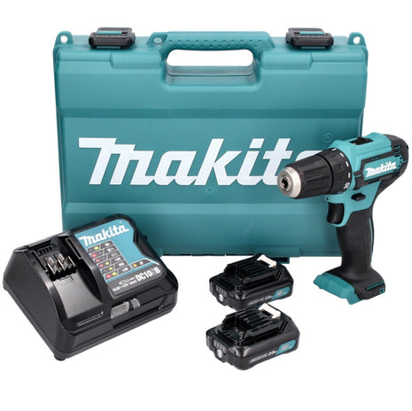 Taladro atornillador inalámbrico Makita DF 333 DSAE 12 V máx. 30 Nm + 2 baterías 2,0 Ah + cargador + maletín