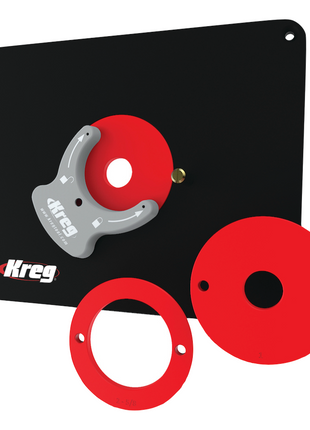 KREG PRS4034 Frästisch Einlegeplatte vorgebohrt 298 x 235 x 9 mm + 3x Reduzierring 25 mm / 30 mm / 67 mm - Toolbrothers