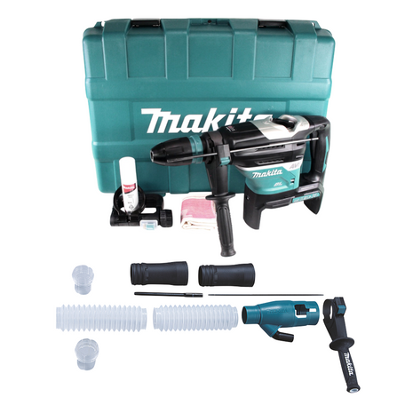 Martillo combinado a batería Makita DHR 400 ZKU 36 V (2 x 18 V) 8,0 J SDS Max Brushless + juego de aspiración + maletín - sin batería, sin cargador