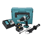 Makita DHP 458 RGJ Perceuse-visseuse à percussion sans fil 18 V 91 Nm + 2x Batteries 6,0 Ah + Chargeur + Makpac