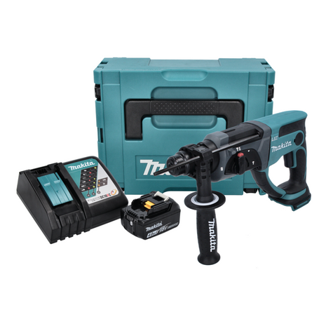 Makita DHR 202 RM1J 18 V 2,0 J SDS Plus martello a scalpello a batteria + 1x batteria 4,0 Ah + caricabatterie + Makpac