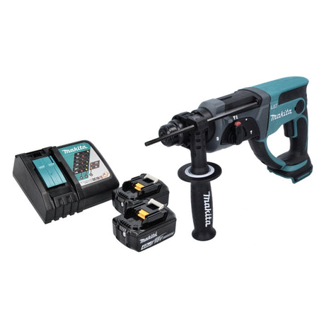 Makita DHR 202 RM 18 V 2,0 J SDS Plus Martello a scalpello a batteria + 2x Batteria 4,0 Ah + Ladegert