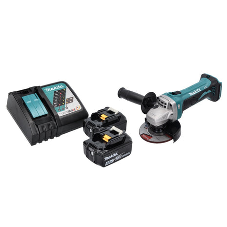 Makita DGA 452 RM Akku Winkelschleifer 18 V 115 mm + 2x Akku 4,0 Ah + Ladegerät