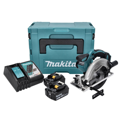 Sierra circular de batería Makita DSS 611 RGJ 18 V 165 mm + 2 baterías 6,0 Ah + cargador + Makpac