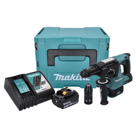 Taladro percutor a batería Makita DHR 243 RM1J 18 V 2,0 J SDS plus sin escobillas + 1x batería 4,0 Ah + cargador + Makpac