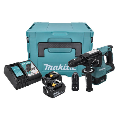 Makita DHR 243 RGJ Perforateur sans fil 18 V 2,0 J SDS plus Brushless + 2x Batteries 6,0 Ah + Chargeur + Makpac