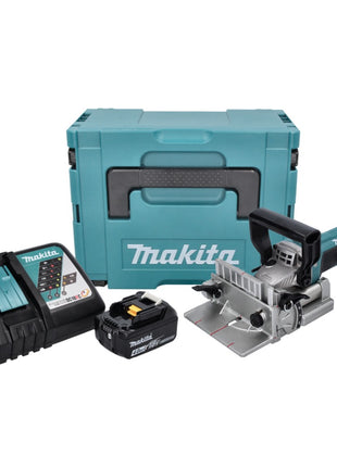 Makita DPJ 180 RM1J Akku Nutfräse 18 V 100 mm + 1x Akku 4,0 Ah + Ladegerät + Makpac - Toolbrothers