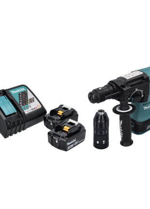 Taladro percutor inalámbrico Makita DHR 243 RF 18 V SDS plus sin escobillas + 2x baterías 3,0 Ah + cargador