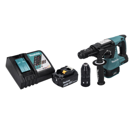 Trapano a percussione a batteria Makita DHR 243 RM1 18 V SDS plus Brushless + 1x batteria ricaricabile 4,0 Ah + caricabatterie