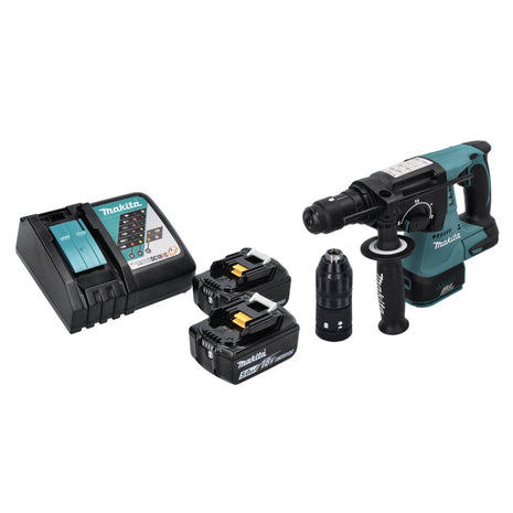 Makita DHR 243 RT trapano a percussione a batteria 18 V SDS plus Brushless + 2x batteria ricaricabile 5,0 Ah + caricabatterie