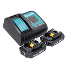 Makita Power Source Kit 18 V mit 2x BL 1820 B Akku 2,0 Ah ( 2x 197254-9 ) + DC 18 SD Ladegerät ( 194533-6 )